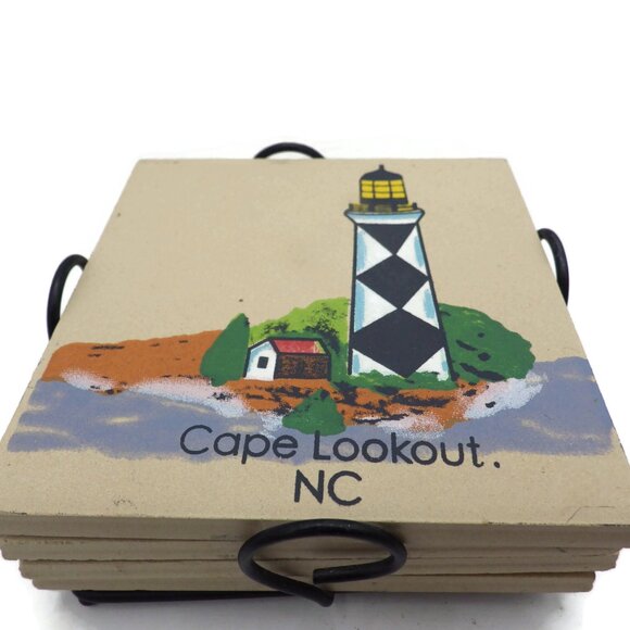 Stone Coasters & Caddy/ Cape Lookout Lighthouse/ Outer Banks NC - Picture 3 of 5